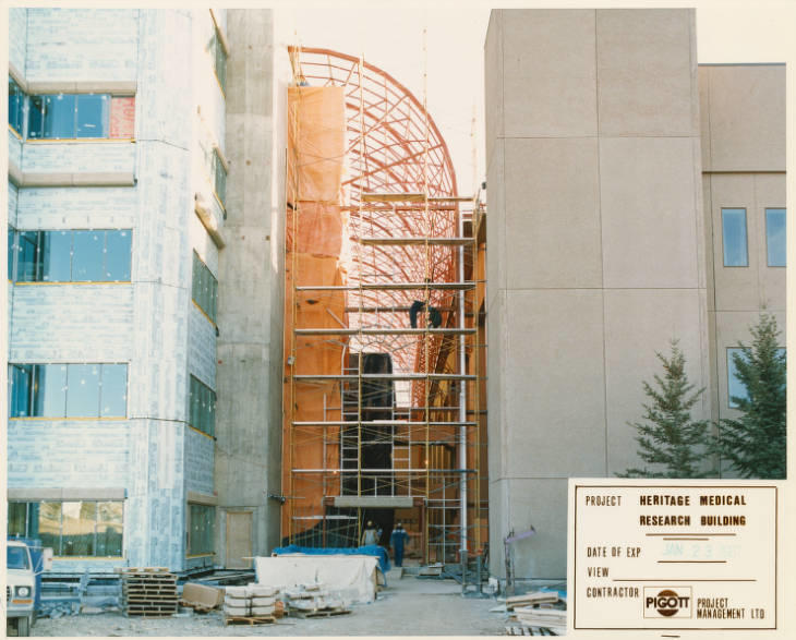 Heritage Medical Research building atrium construction in progress Heritage Medical Research building atrium construction in progress