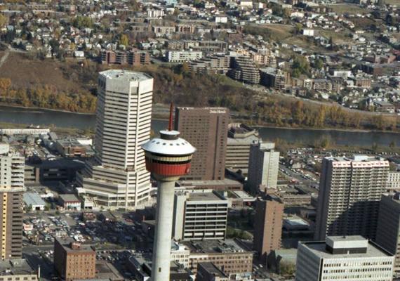 aerial photograph of downtown Calgary