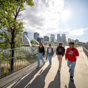 Students walking
